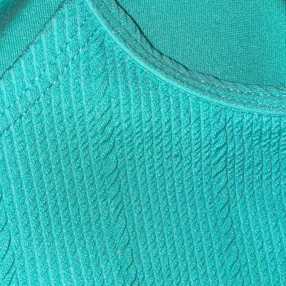 Turquoise Ribbed Bandeau Top - Picture 5 of 6
